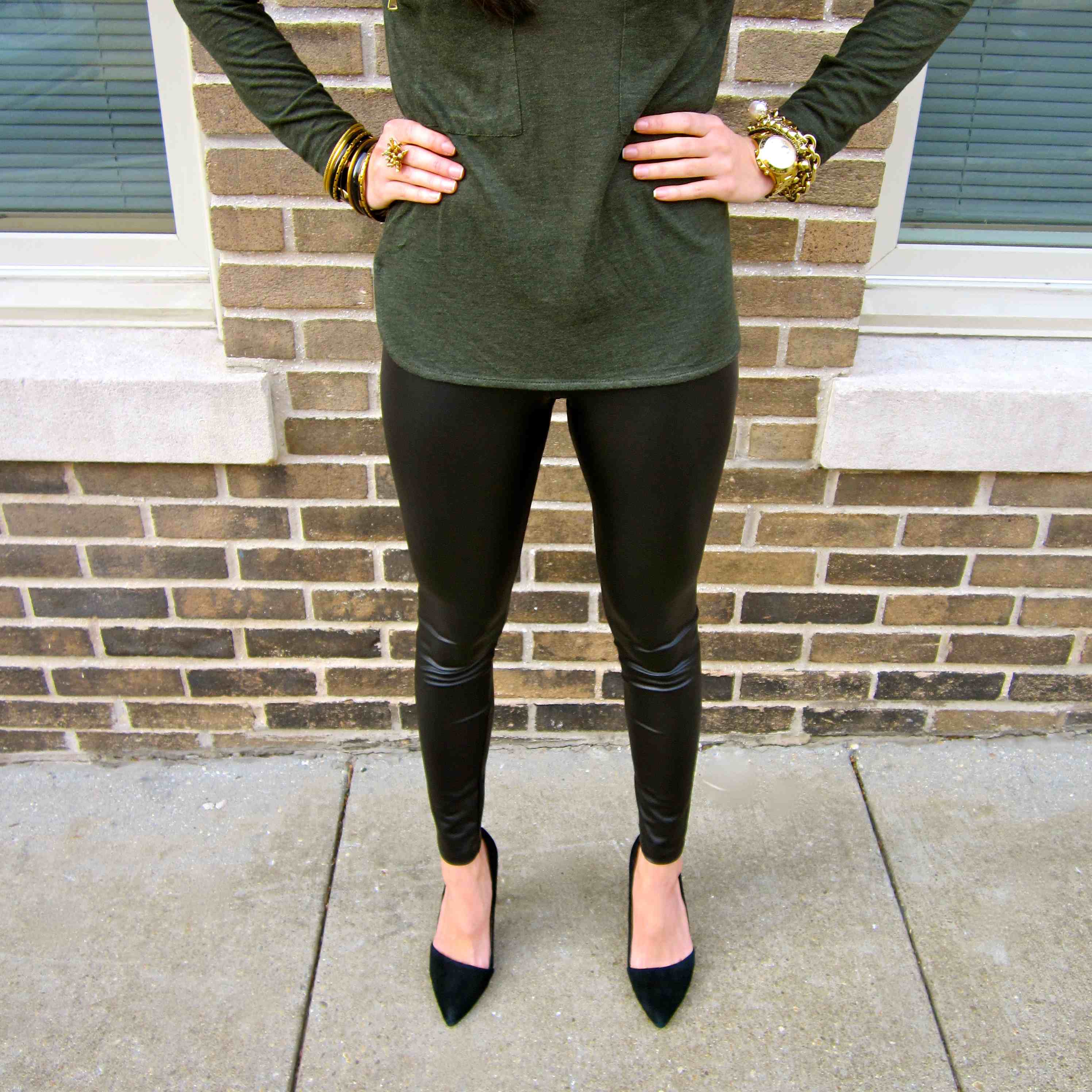 michael kors leggings leather